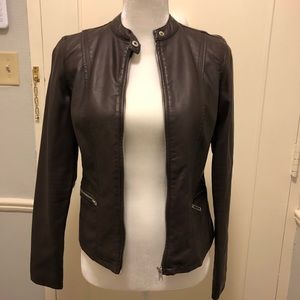 Chocolate Brown Faux Leather Coat